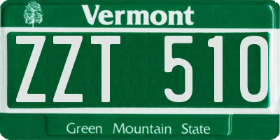 VT license plate ZZT510