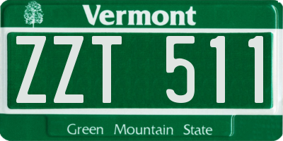 VT license plate ZZT511