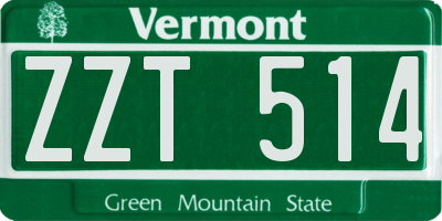 VT license plate ZZT514