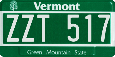 VT license plate ZZT517