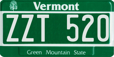 VT license plate ZZT520