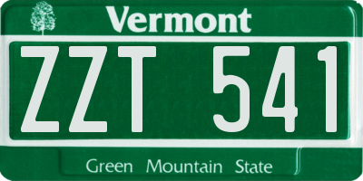 VT license plate ZZT541