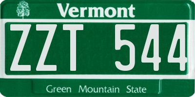 VT license plate ZZT544