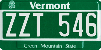 VT license plate ZZT546