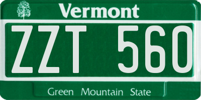 VT license plate ZZT560
