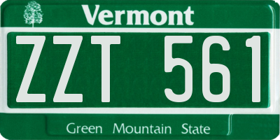 VT license plate ZZT561
