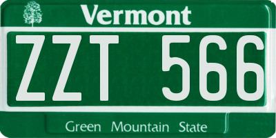 VT license plate ZZT566