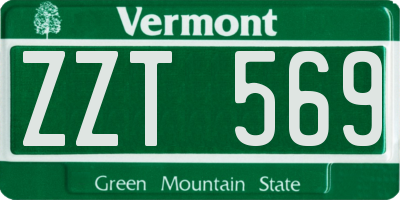 VT license plate ZZT569