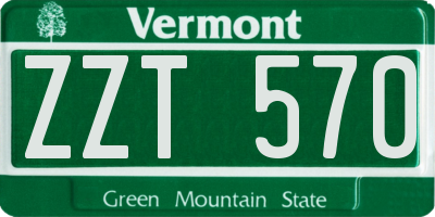 VT license plate ZZT570