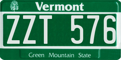 VT license plate ZZT576