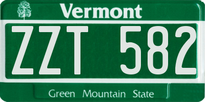VT license plate ZZT582