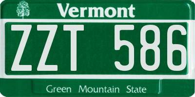 VT license plate ZZT586