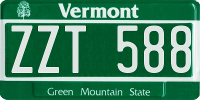 VT license plate ZZT588
