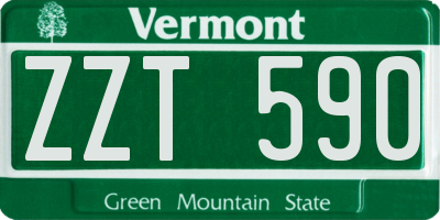 VT license plate ZZT590
