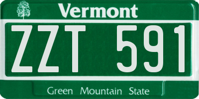 VT license plate ZZT591