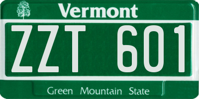 VT license plate ZZT601