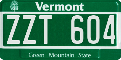 VT license plate ZZT604