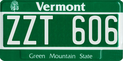 VT license plate ZZT606