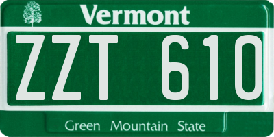 VT license plate ZZT610