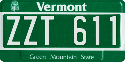 VT license plate ZZT611