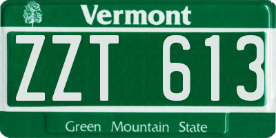 VT license plate ZZT613