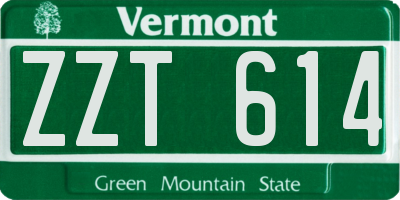 VT license plate ZZT614