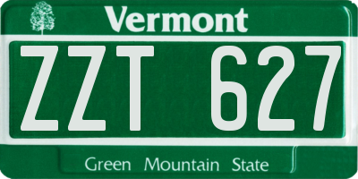 VT license plate ZZT627