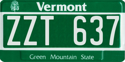 VT license plate ZZT637