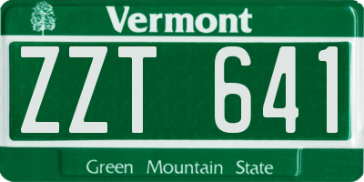 VT license plate ZZT641