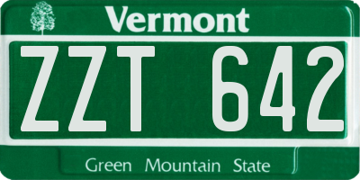 VT license plate ZZT642