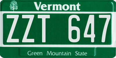 VT license plate ZZT647