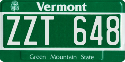 VT license plate ZZT648