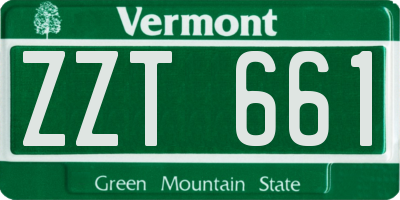 VT license plate ZZT661