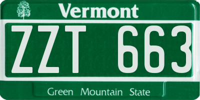 VT license plate ZZT663