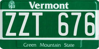 VT license plate ZZT676