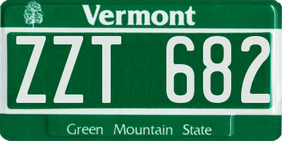 VT license plate ZZT682