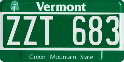 VT license plate ZZT683