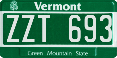 VT license plate ZZT693