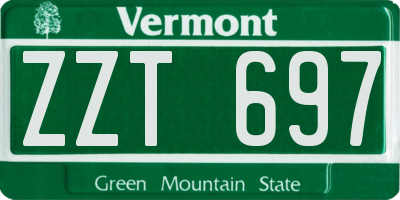 VT license plate ZZT697