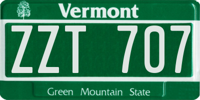 VT license plate ZZT707