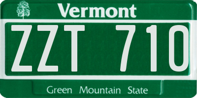 VT license plate ZZT710