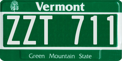 VT license plate ZZT711