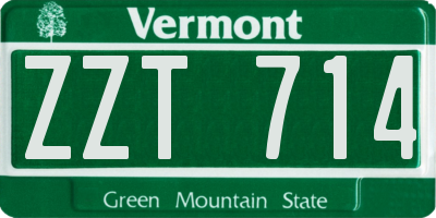 VT license plate ZZT714