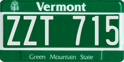 VT license plate ZZT715