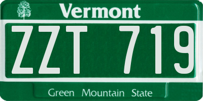 VT license plate ZZT719