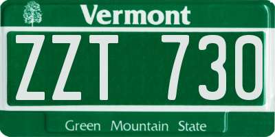 VT license plate ZZT730