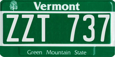 VT license plate ZZT737