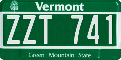 VT license plate ZZT741