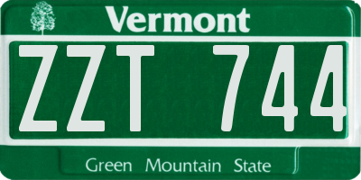 VT license plate ZZT744