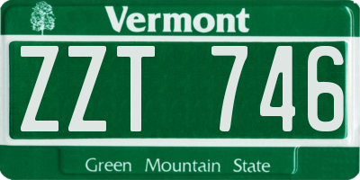 VT license plate ZZT746